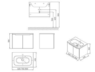 Ravak Тумба под умывальникSDD Classic 800 каппучино/белый